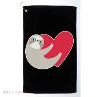 Valentines Day Sloth Heart Golf Towel thumb 0