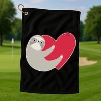 Valentines Day Sloth Heart Golf Towel thumb 1