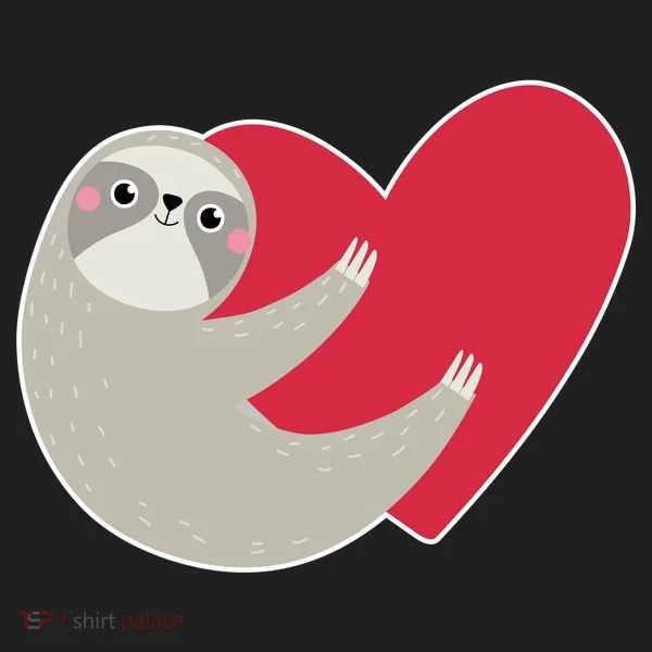 Valentines Day Sloth Heart Golf Towel