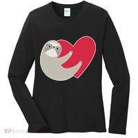 Valentines Day Sloth Heart Women's Long Sleeve Shirt thumb 0