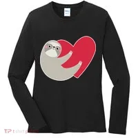Valentines Day Sloth Heart Women's Long Sleeve Shirt thumb 0