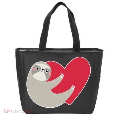 Valentines Day Sloth Heart Tote Bag