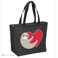 Valentines Day Sloth Heart Tote Bag thumb 2