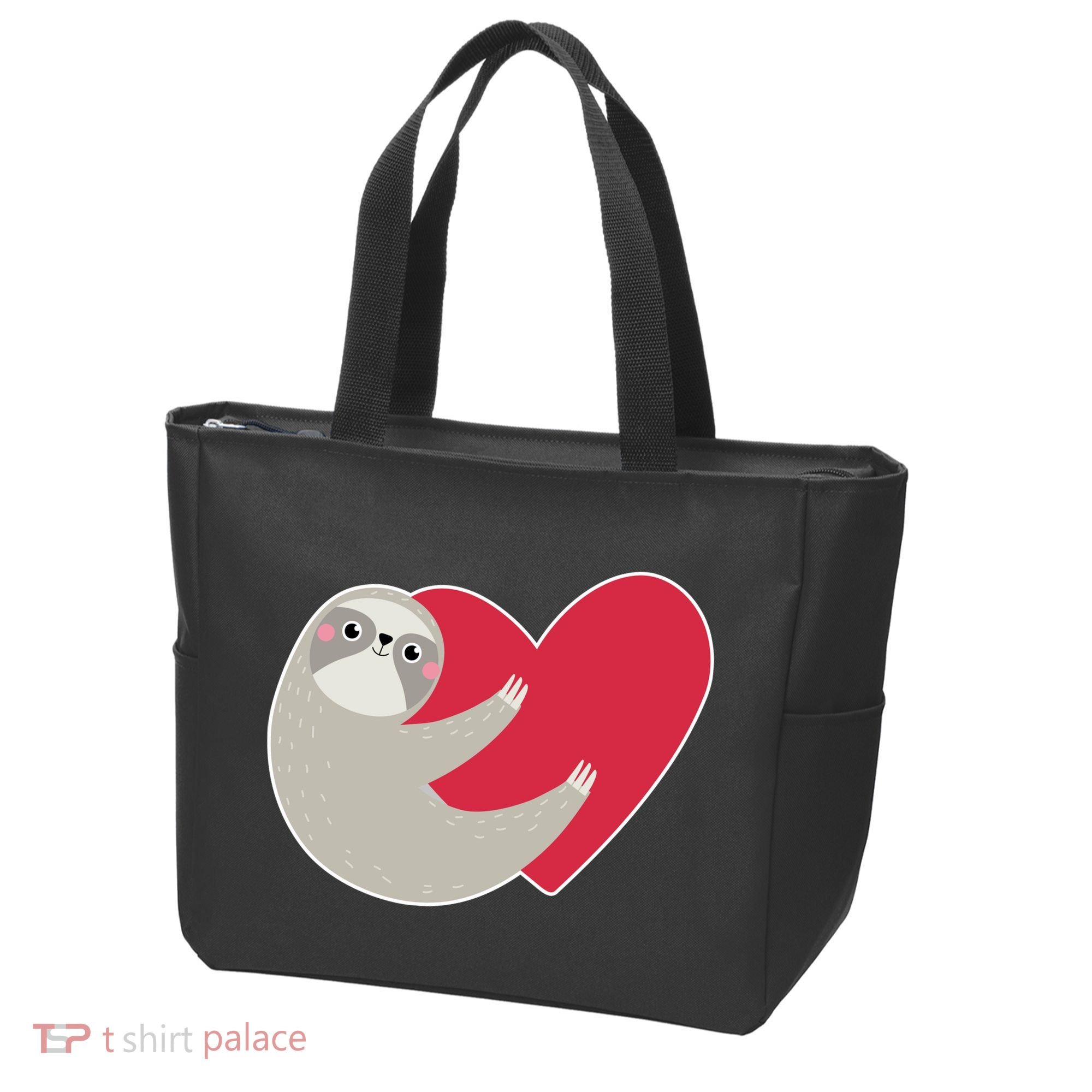 Valentines Day Sloth Heart Tote Bag