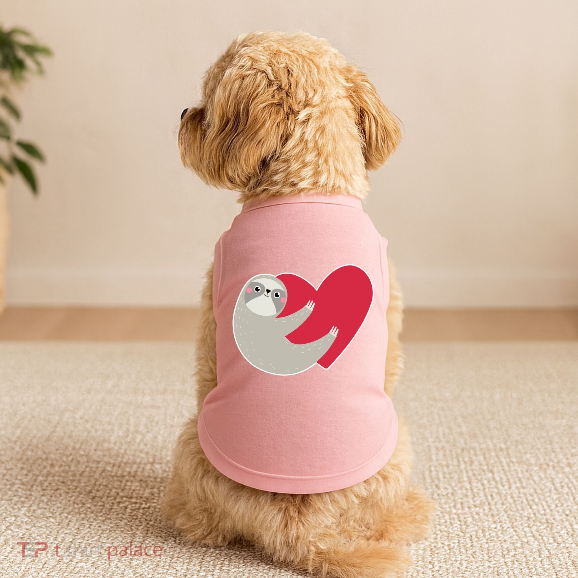 Valentines Day Sloth Heart Doggie Tank