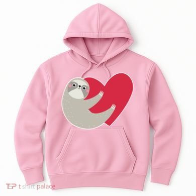 Valentines Day Sloth Heart Hoodie