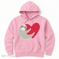 Valentines Day Sloth Heart Hoodie thumb 0