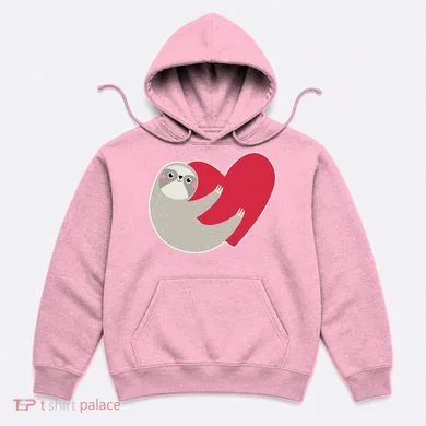 Valentines Day Sloth Heart Hoodie