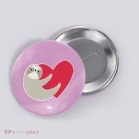 Valentines Day Sloth Heart Button thumb 0
