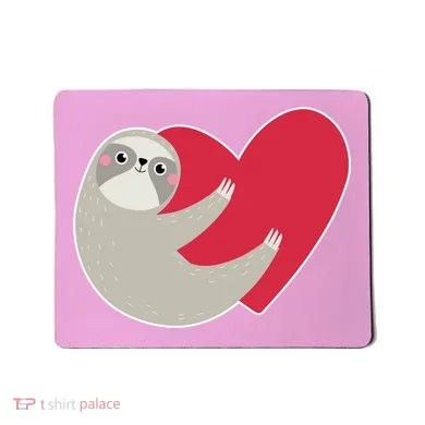 Valentines Day Sloth Heart Mousepad