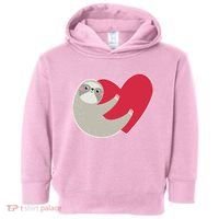 Valentines Day Sloth Heart Toddler Hoodie thumb 0
