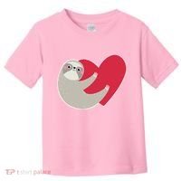 Valentines Day Sloth Heart Toddler T-Shirt thumb 0