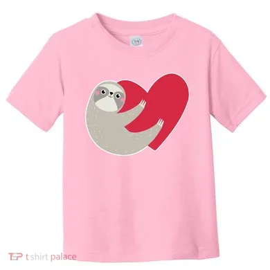 Valentines Day Sloth Heart Toddler T-Shirt