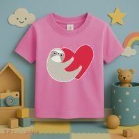 Valentines Day Sloth Heart Toddler T-Shirt thumb 3