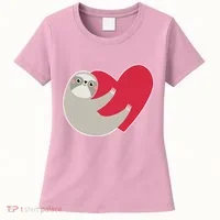 Valentines Day Sloth Heart Women's T-Shirt thumb 0