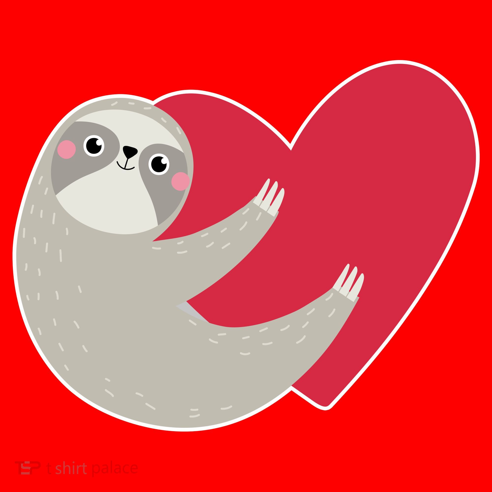 Valentines Day Sloth Heart Santa Hat