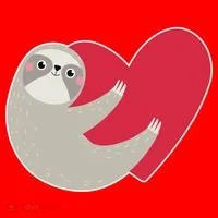 Valentines Day Sloth Heart Santa Hat thumb 1