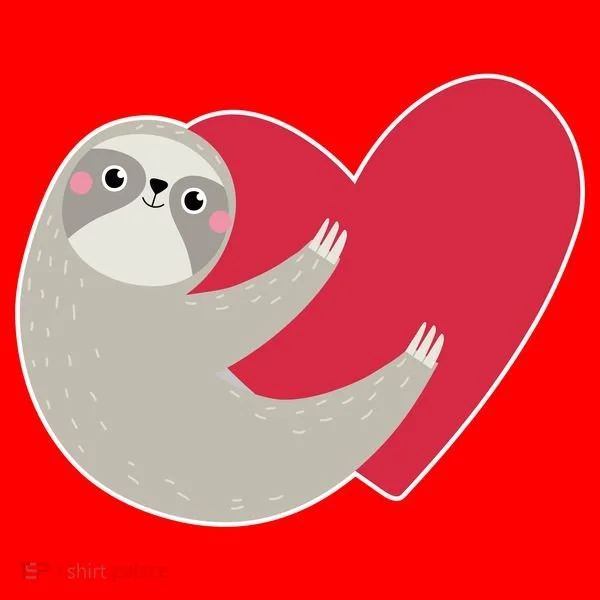 Valentines Day Sloth Heart Santa Hat