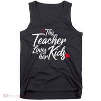 Valentine's Day This Teacher Loves Her Kids Tank Top thumb 0