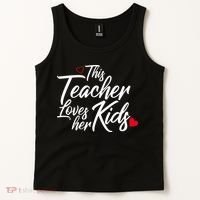 Valentine's Day This Teacher Loves Her Kids Tank Top thumb 2