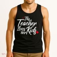 Valentine's Day This Teacher Loves Her Kids Tank Top thumb 3