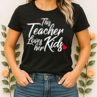 Valentine's Day This Teacher Loves Her Kids Women's T-Shirt thumb 2