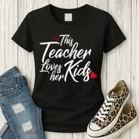 Valentine's Day This Teacher Loves Her Kids Women's T-Shirt thumb 3
