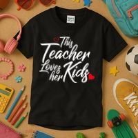 Valentine's Day This Teacher Loves Her Kids Kids T-Shirt thumb 3