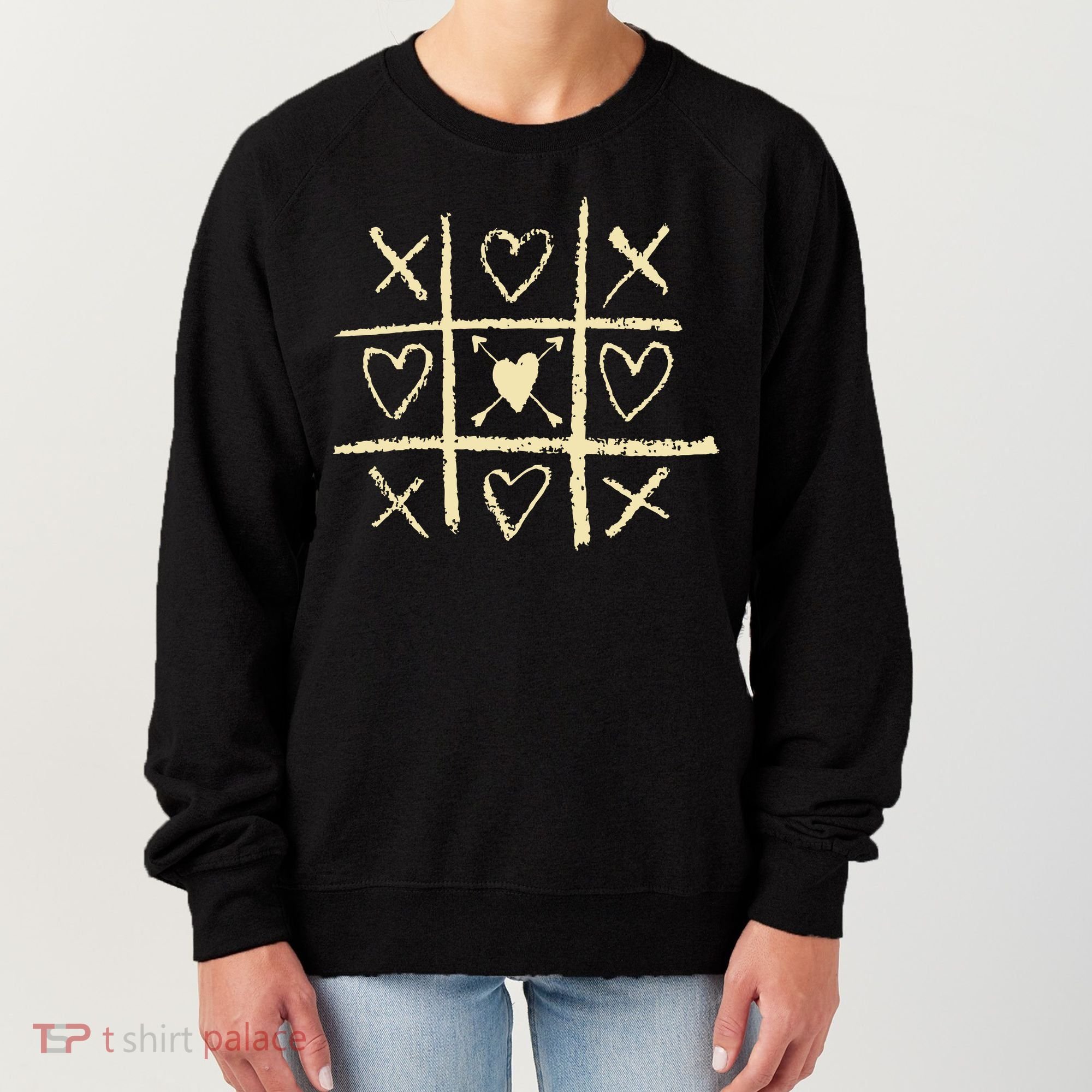 Valentine's Day Tic Tac Toe Love Hearts Women's Sweatshirt