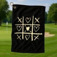 Valentine's Day Tic Tac Toe Love Hearts Golf Towel thumb 1