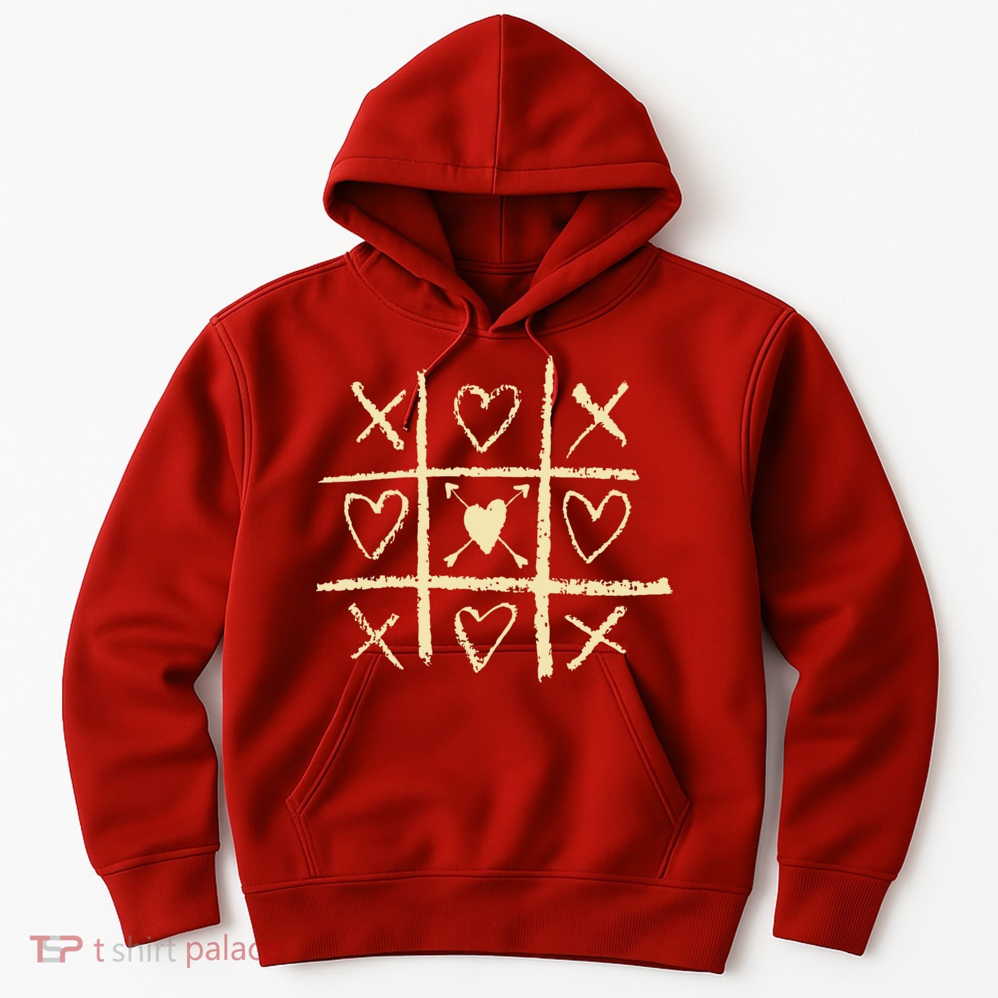 Valentine's Day Tic Tac Toe Love Hearts Hoodie
