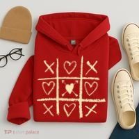 Valentine's Day Tic Tac Toe Love Hearts Hoodie thumb 4