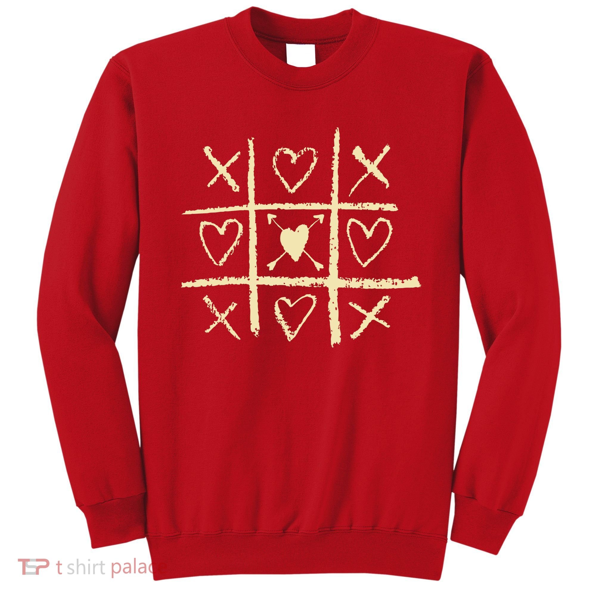 Valentine's Day Tic Tac Toe Love Hearts Sweatshirt