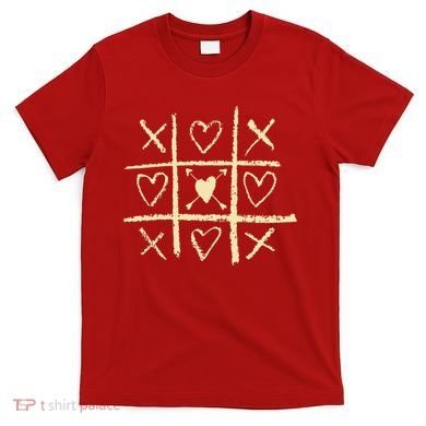 Valentine's Day Tic Tac Toe Love Hearts T-Shirt