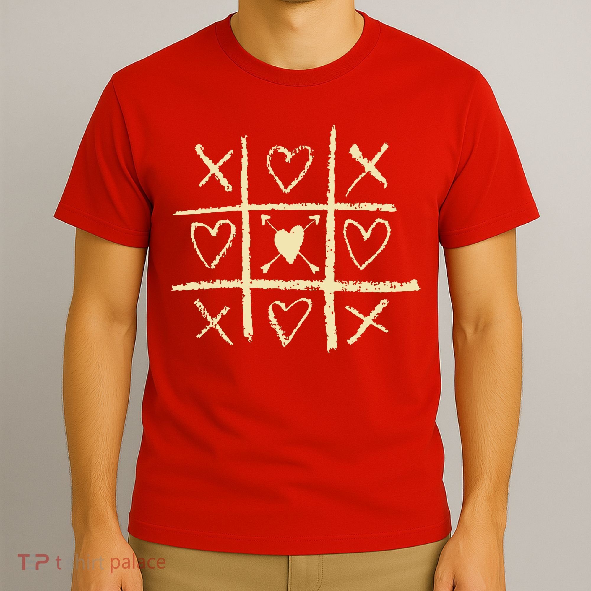 Valentine's Day Tic Tac Toe Love Hearts T-Shirt