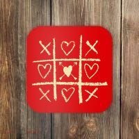 Valentine's Day Tic Tac Toe Love Hearts Coaster thumb 0