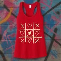 Valentine's Day Tic Tac Toe Love Hearts Women's Tank Top thumb 3
