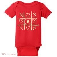 Valentine's Day Tic Tac Toe Love Hearts Baby Bodysuit thumb 0