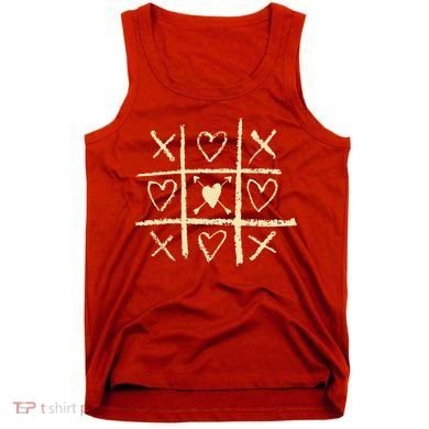Valentine's Day Tic Tac Toe Love Hearts Tank Top