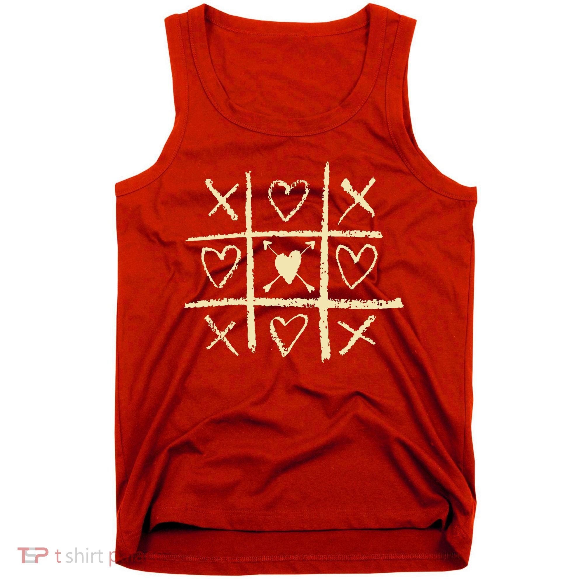 Valentine's Day Tic Tac Toe Love Hearts Tank Top