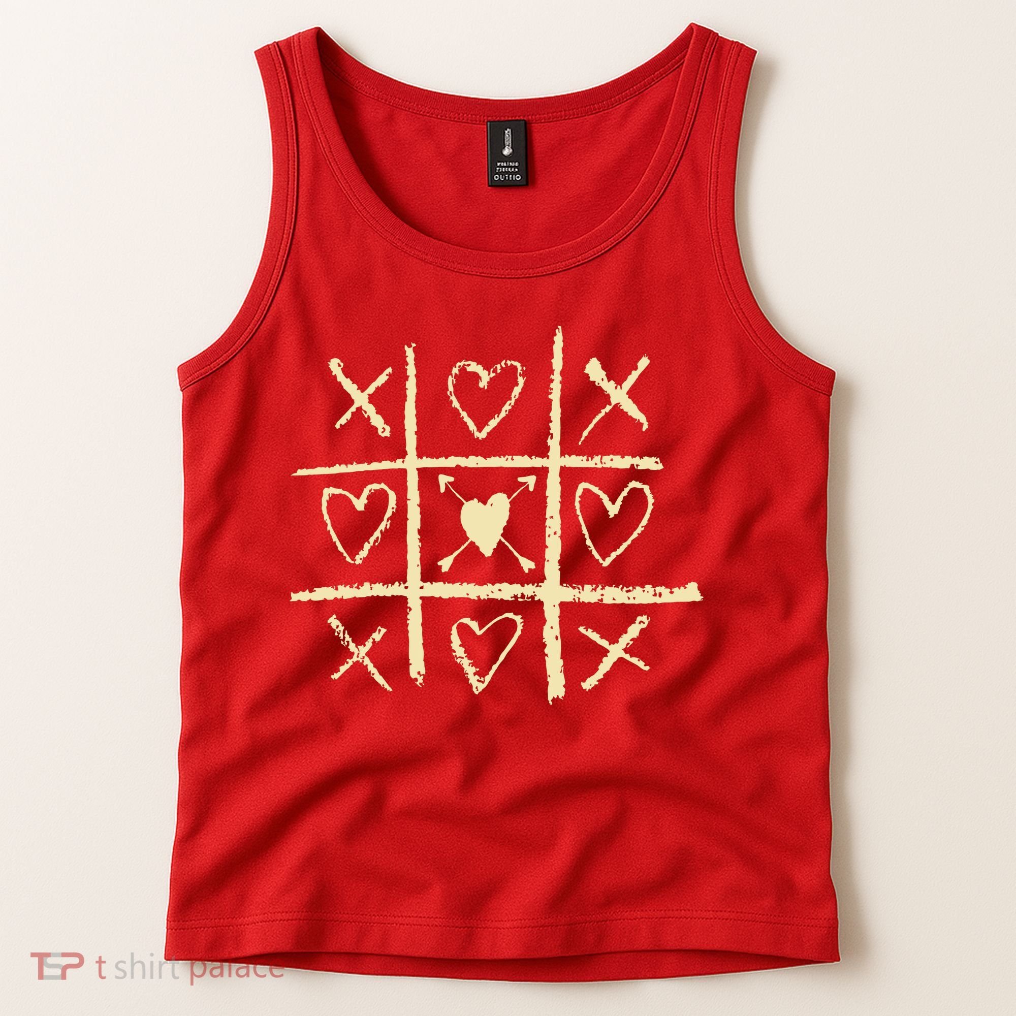 Valentine's Day Tic Tac Toe Love Hearts Tank Top