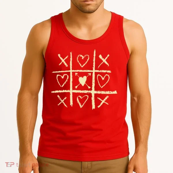 Valentine's Day Tic Tac Toe Love Hearts Tank Top