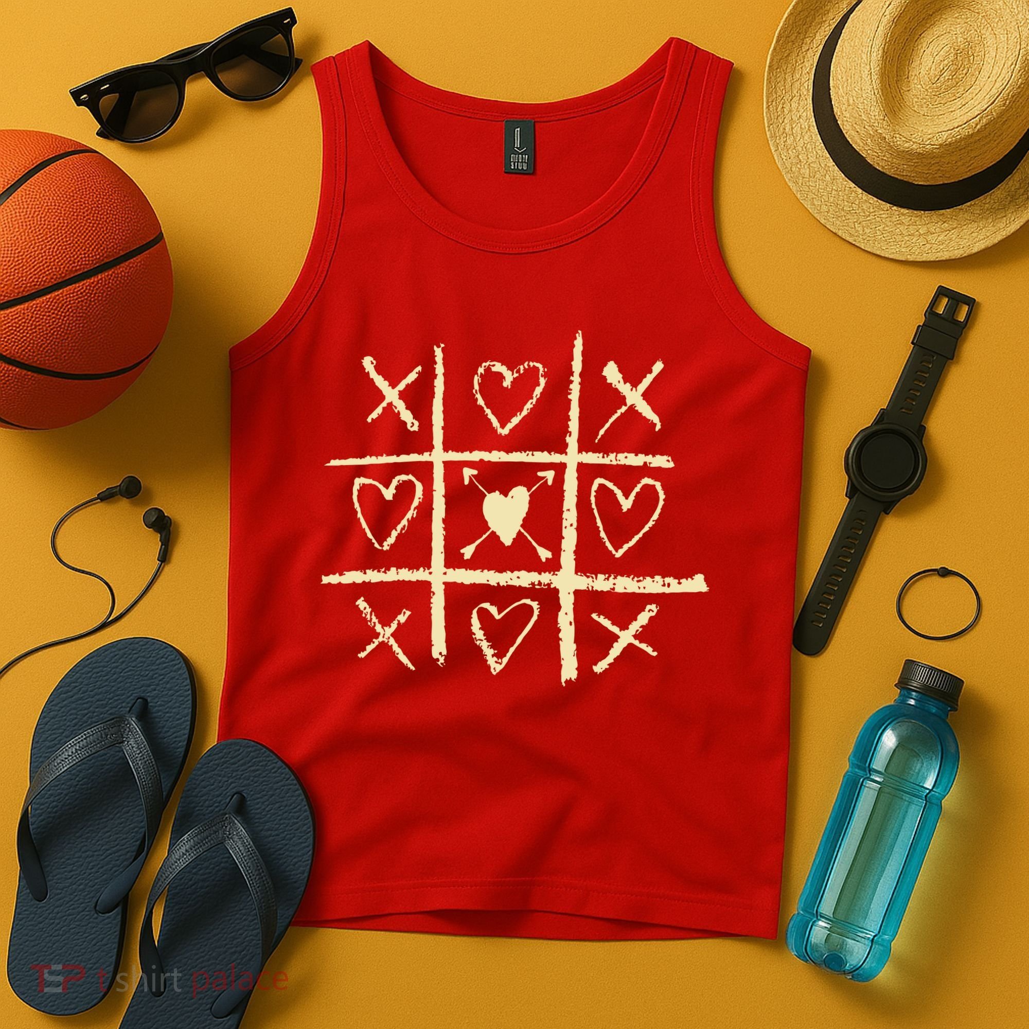 Valentine's Day Tic Tac Toe Love Hearts Tank Top