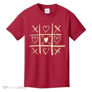 Valentine's Day Tic Tac Toe Love Hearts Kids T-Shirt