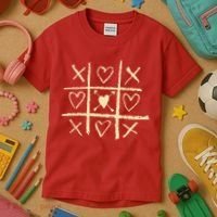 Valentine's Day Tic Tac Toe Love Hearts Kids T-Shirt thumb 3