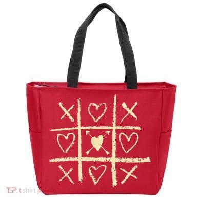 Valentine's Day Tic Tac Toe Love Hearts Tote Bag
