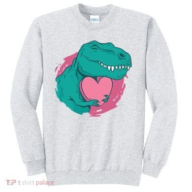 Valentines T-Rex Heart Sweatshirt