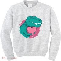 Valentines T-Rex Heart Kids Sweatshirt thumb 0