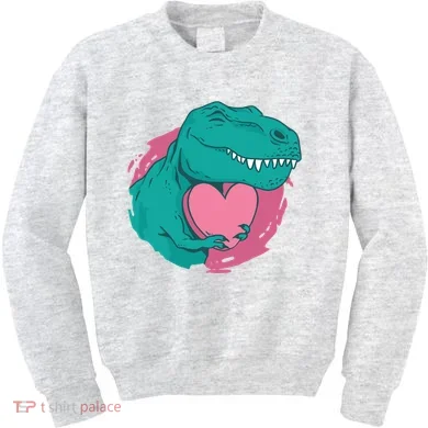Valentines T-Rex Heart Kids Sweatshirt