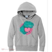 Valentines T-Rex Heart Kids Hoodie thumb 0
